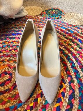 Michael Kors Taupe Suede Pointed-Toe Pumps